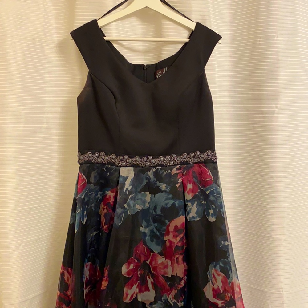 Floral Black Ballgown
